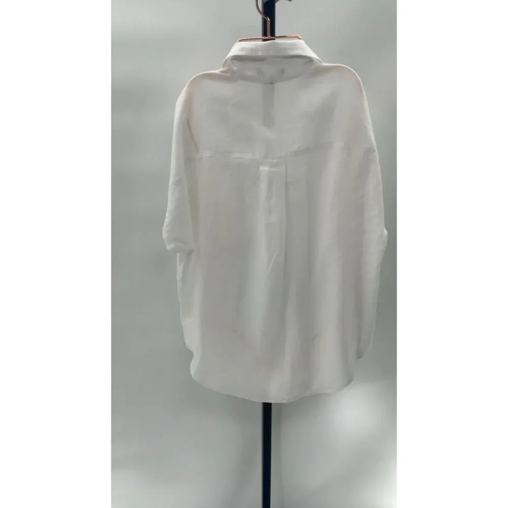 Quince Womens 100% European Linen  Shirt White S - Picture 2 of 9